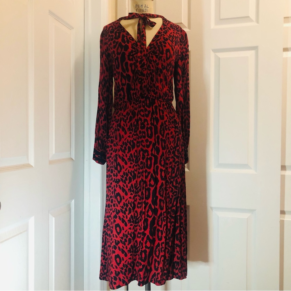 Zara Red Leopard print dress